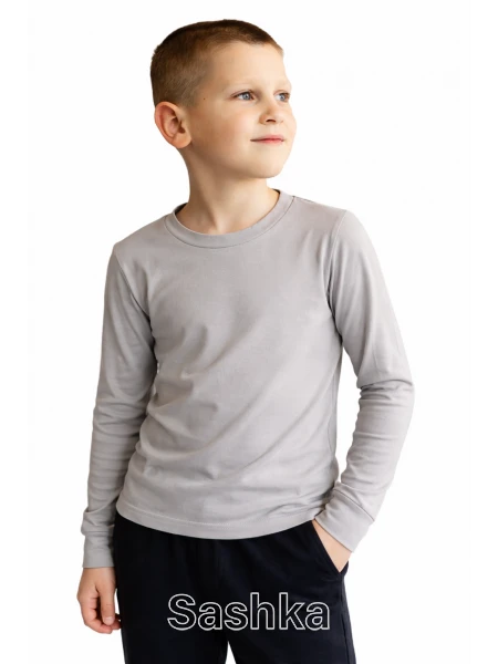 Лонгслів  для хлопчика Sashka трикотажний какао, размер 104-176